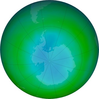 Antarctic ozone map for 2021-07